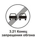 3.21 Конец зоны запрещения обгона