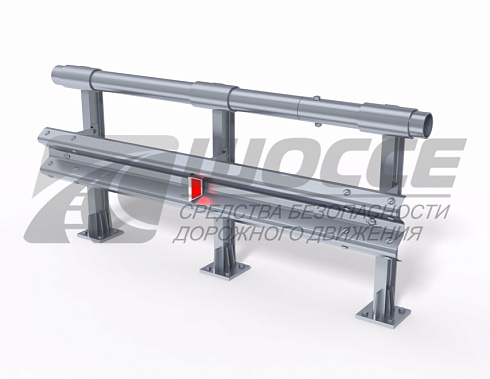 Мостовое барьерное ограждение усиленное трубой МОУТ