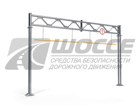 Ограничитель высоты проезда транспорта П-образной конструкции