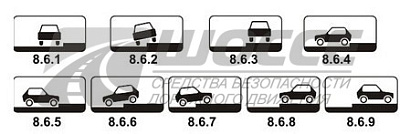 8.6.1, 8.6.2, 8.6.3, 8.6.4, 8.6.5, 8.6.6, 8.6.7, 8.6.8, 8.6.9 Способ постановки транспортного средства на стоянку